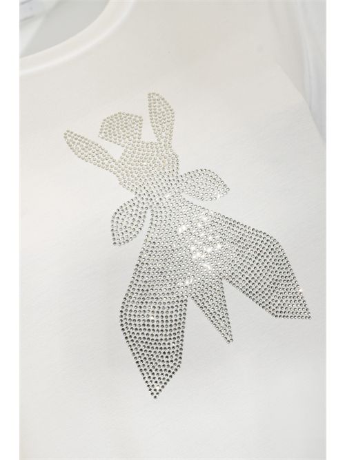 T-shirt in jersey di viscosa con Fly strass Bianco Patrizia Pepe | 8M1749 J051W103